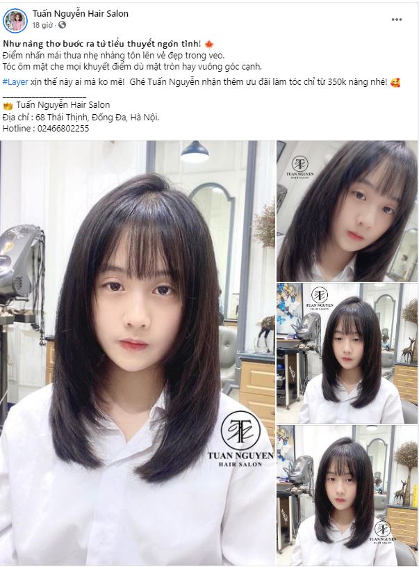 Mẫu stt quảng cáo trên facebook về tóc thu hút